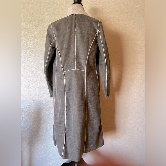 AMADI Camilla Gray Faux Suede Sherpa Duster Jacket - XS - Picture 6 of 11